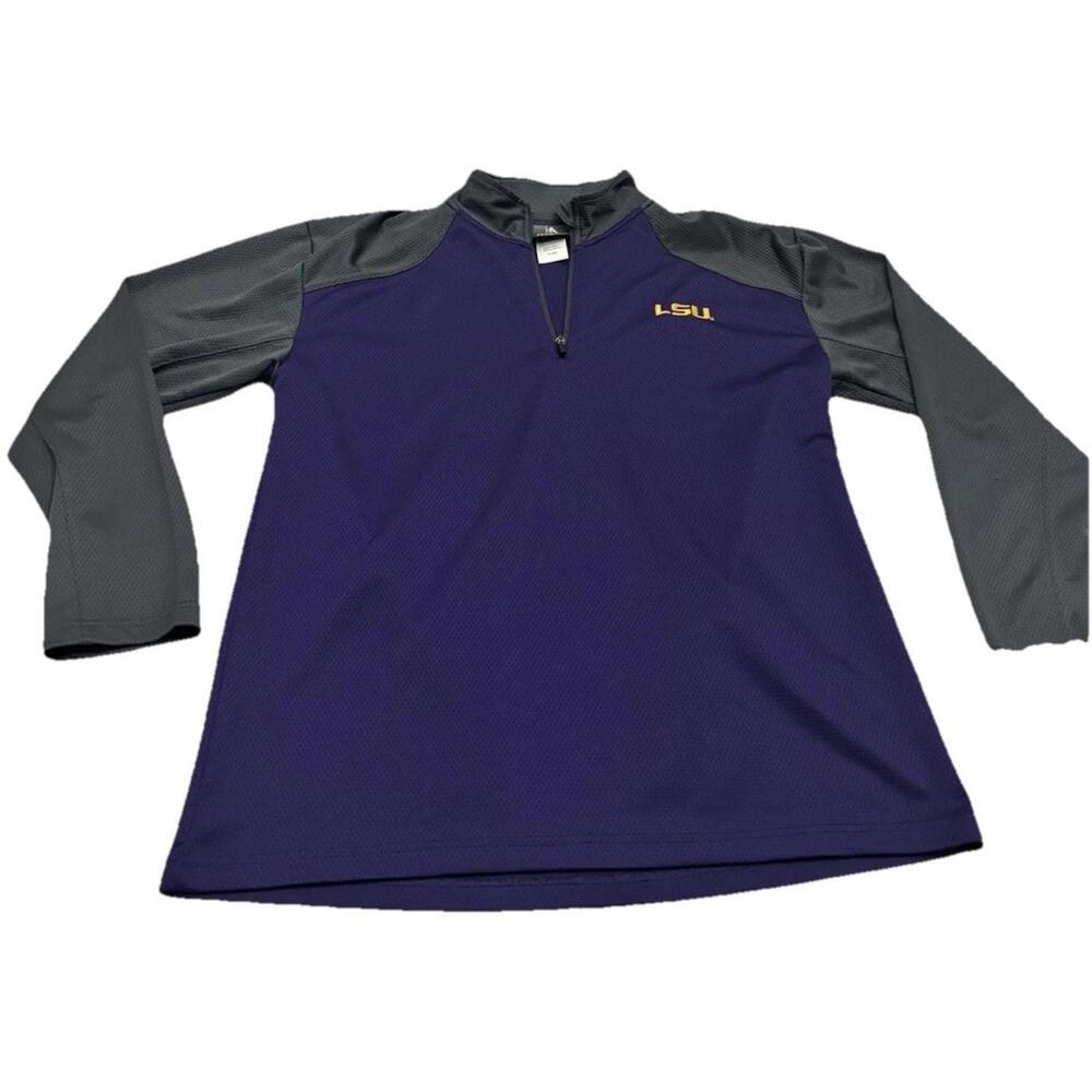 Knights Apparel Men’s LSU Quarter Zip Hoodie Size Large Purple/grey
